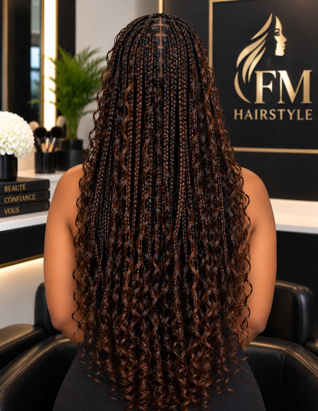Boho Knotless Braids - Vue de dos